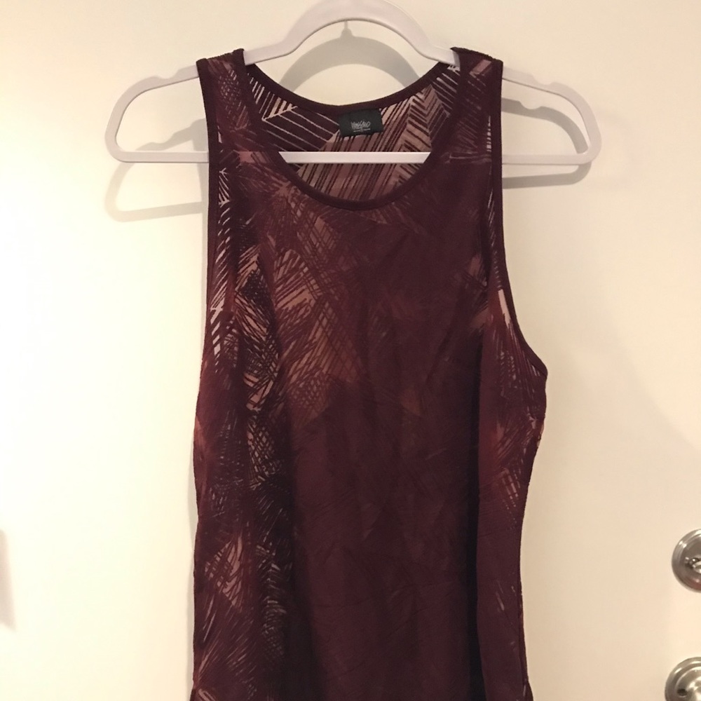 Mossimo sheer maroon top